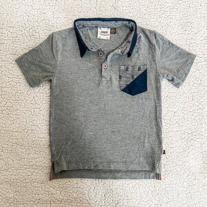 Fore!! Axel and Hudson EUC Bamboo Gray/Navy Polo *